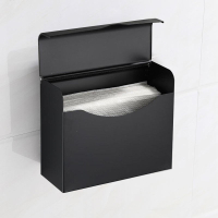 符象免打孔加厚不锈钢 纸巾盒厕纸盒卫生间厕所手纸盒黑色草纸箱子