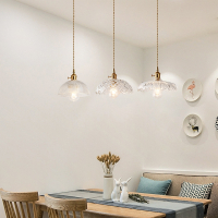 符象三头餐厅灯现代简约黄铜玻璃吊灯创意饭厅餐桌吧台灯具