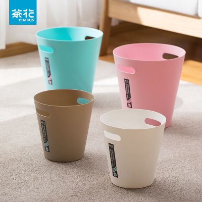 茶花干湿分类垃圾桶家用厨房无盖桌面大号分离纸篓创意拉圾桶8.3L
