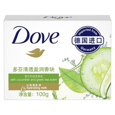 多芬清透盈润、柔肤乳霜香块香皂清洁黄瓜绿茶香皂100g