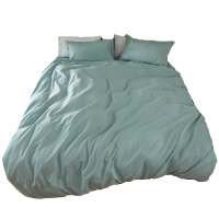 春季轻磨毛纯素色简约四件套全棉纯棉床上用品床单床笠被套罩