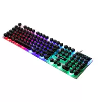 键盘鼠标套装发光机械手感台式机电脑笔记本朋克游戏键鼠有线 TX30黑色朋克单键盘