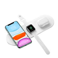三合一无线充电器适用于iphonex苹果11/apple手表iwatch耳机a|白色[标配+QC3.0快充头]智能三合一