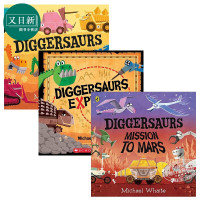 Diggersaurs忙碌的恐龙工程车系列3册套装图画多彩活泼儿童趣味想象故事绘本文版进口图书3-7