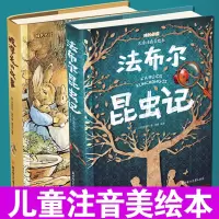 正版 法布尔昆虫记+彼得兔的故事 儿童注音美绘本3-6-9岁儿童科普百科儿童文学读物昆虫百科全书 书籍童话故事书