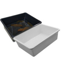 黑白发色盒子带盖乌龟生态小型箱饲养盒龟苗套缸龟缸孵化盒隔离盒