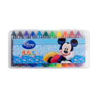 迪士尼水溶性炫彩棒可水洗旋转蜡笔儿童画画笔12幼儿园油画棒36色|蓝色 18色(M1203)