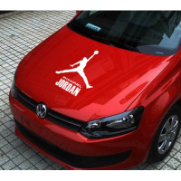 车贴NBA球星汽车装饰划痕改装贴纸 个性篮球贴花飞人乔丹贴纸 机盖贴白色一张(50*42CM