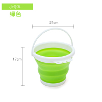绿色小号3L(送6米绳子)|折叠桶打水桶塑料家用洗车便携式小洗澡美术储水车用户外O6