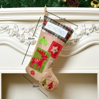 精品糖果袋大号装饰品圣诞袜子礼物雪人鹿老人礼品袋圣诞袜子挂件|卡通贴花袜-麋鹿款