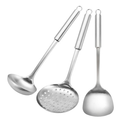 [精选]炊大皇锅铲 家用 厨房 三件套 加厚不锈钢厨具组合套装汤勺漏勺
