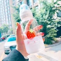 奶嘴玻璃杯[草莓] 韩国可爱奶瓶水杯成人创意个性玻璃杯韩版女学生便携杯子随手杯