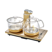 D88升级款全自动电茶炉法耐(FANAI)玻璃烧水壶煮茶器茶台20x37嵌入正版 杏色煮茶+组合款