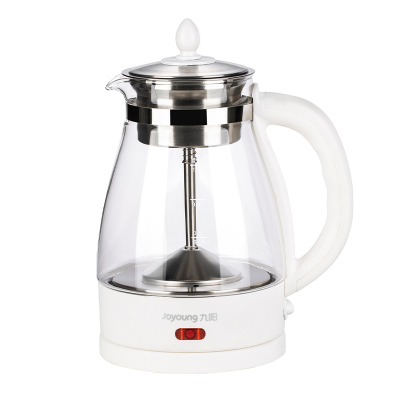 九阳煮茶器全自动蒸汽煮茶壶家用小型办公室蒸茶器黑茶养生壶玻璃 白色