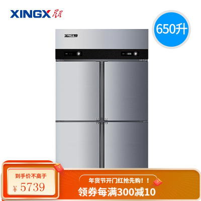 星星(XINGX)酒店饭店厨房冰箱 立式不锈钢 650E 650升双温厨房冰箱 650升冷冻厨房冰箱