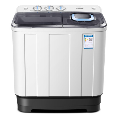奥克斯(AUX) 大容量半自动洗衣机 家用双桶双缸半全自动小型 洗+脱共9.5kg公斤 白色