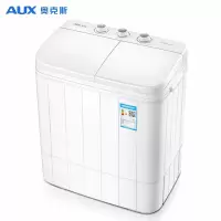 奥克斯(AUX)洗脱5.0公斤家用小型宿舍寝室迷你双桶洗衣机半自动双缸洗衣机 白色