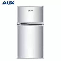 AUX/奥克斯 家用小冰箱 小型 双门电冰箱宿舍冷藏冷冻 拉丝银