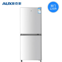 奥克斯(AUX)双门125升大容量小型冰箱上冷藏下冷冻两门电冰箱家用宿舍节能 银色