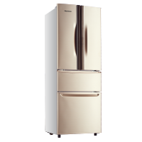 奥克斯(AUX)多开门中大型冰箱 水分子保鲜法式大容量家用 四门三温节能低音电冰箱 拉丝金