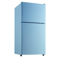 奥克斯(AUX)家用双门迷你小型冰箱 冷藏冷冻保鲜小冰箱 宿舍租房节能电冰箱 50升蓝色