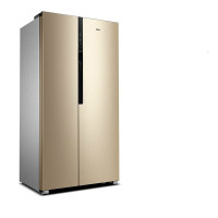奥克斯(AUX)风冷无霜双开门冰箱 360°双循环 家用纤薄大容量节能低音对开门冰箱 拉丝金
