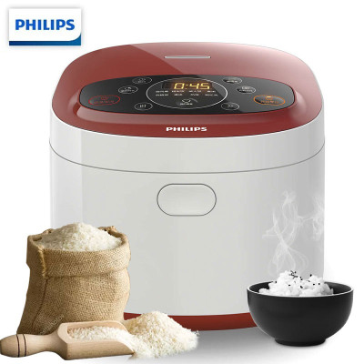 飞利浦(PHILIPS)电饭煲电饭锅4L智能预约香糯功能快速加热电饭锅 4L五层黑晶