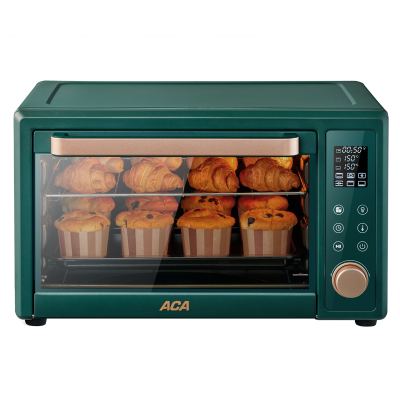 aca北美电器电烤箱家用小型迷你多功能烘焙30升大容量2021新款烤箱 绿色