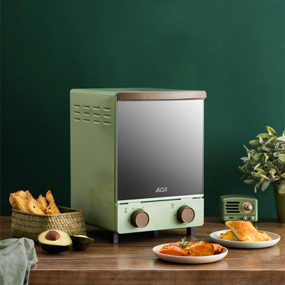 ACA北美电器电烤箱烤家用多功能全自动烘焙家庭迷小型迷你12升 复古绿