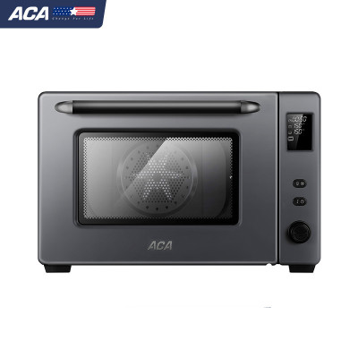ACA烤箱大容量家用全自动烤箱多功能烘焙台式电烤箱商用风炉 深灰色
