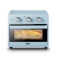 ACA电烤箱家用烘焙迷你多功能迷小型小烤箱25L全自动智能空气炸锅 浅蓝色