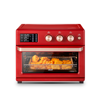 ACA空气炸烤箱大容量家用烘焙多功能小型干果机无油空气炸锅一体 红色