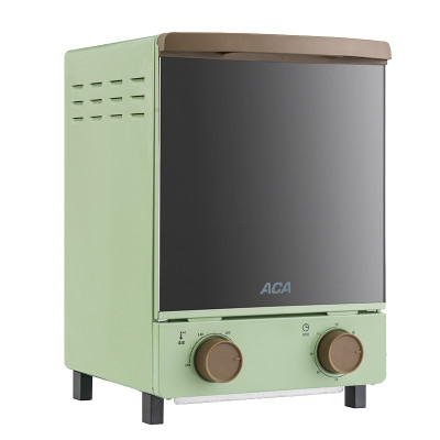 北美电器(ACA)复古三层家用立式多功能晶钻内腔12L迷你小烤箱