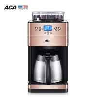 北美电器 ACA 多功能咖啡茶饮机家用自动磨豆滴漏式咖啡机咖啡壶 AC-GS125 茶色