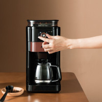 北美电器(ACA)咖啡机全自动 研磨咖啡粉豆两用多功能美式滴漏家用型 黑色AC-DA075A 豆粉两用