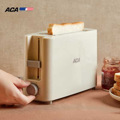 ACA多士炉家用小型多功能烤面包吐司机烤吐司机早餐机AT-P068A 米黄色单槽