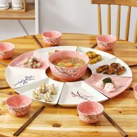 家用创意陶瓷菜盘子海鲜聚会火锅团圆年夜饭拼盘餐具组合