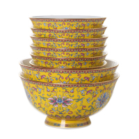 高档骨瓷中式家用碗碟套装碗盘子景德镇餐具套装珐琅彩陶瓷