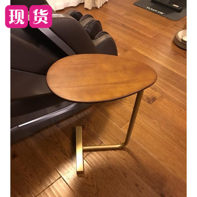 艺可恩创意椭圆形小边桌 移动茶几铁艺沙发角几边几 懒人床头阅读桌简约