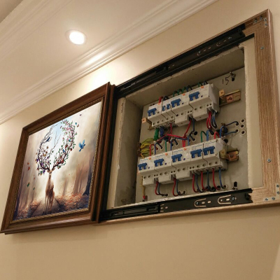 艺可恩家用遮挡电表箱装饰画配电箱推拉式强弱空开电闸盒客厅