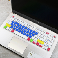 华硕vivobook15s键盘膜v5000笔记本电脑x512保护套顽石y5200ub/y5100全覆盖灵耀s|七彩蓝色