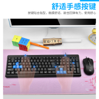 q200有线usb键盘鼠标套装电竞游戏办公家用笔记本ps2圆口键鼠套件