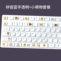 中文汉语拼音键盘贴英文小写字母键盘膜笔记本台式机贴纸 贴膜|卡通萌物套餐B[蓝色光面]