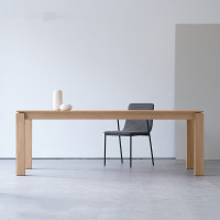北欧全实木极简书桌长桌设计师原木色餐桌简约现代洽谈桌办公桌
