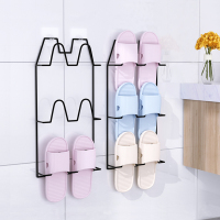 浴室拖鞋架墙壁挂式免打孔卫生间鞋架门后鞋子收纳神器厕所置物架