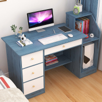 家用电脑桌台式书桌书架组合书柜一体简约租房卧室学生写字桌子