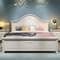 韩式双人床现代简约主卧轻奢欧式公主田园风格床美式家具储物床
