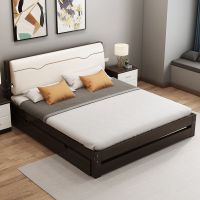 实木床现代简约1.5米双人床1.8m主卧经济型出租房床架1.0米单人床