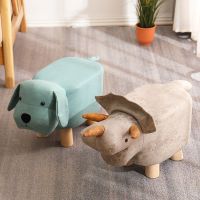 动物换鞋凳子实木宝宝可爱卡通沙发圆凳创意大象儿童小板凳家用