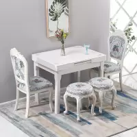 餐桌家用小户型伸缩省空间实木餐桌椅组合可伸缩折叠餐桌长方形